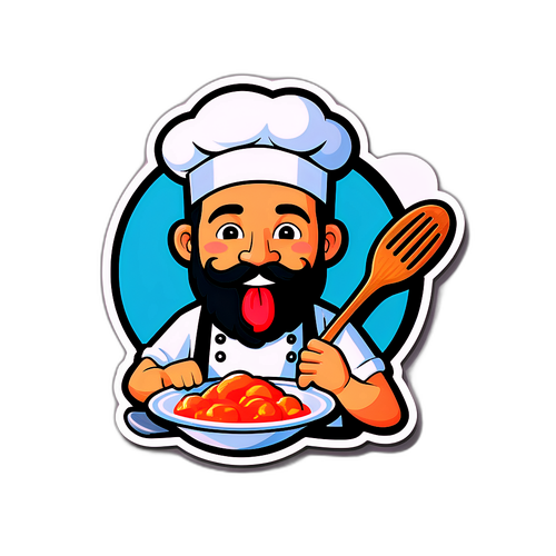 סטיקר טום אביב - שף עם טעם