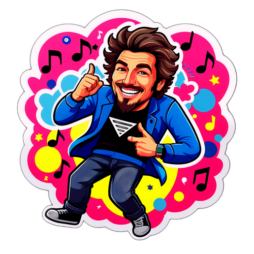 Un adesivo giocoso e colorato di Ivan Cattaneo