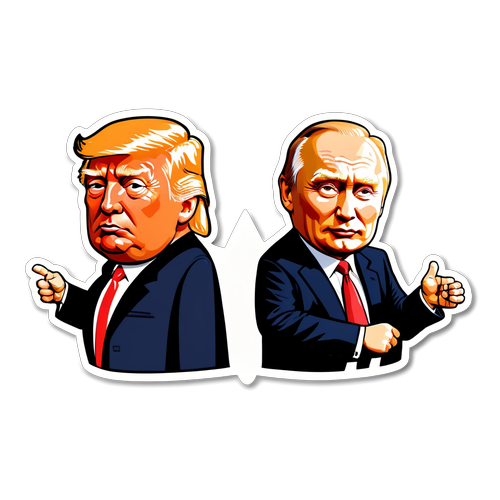 Satirische Darstellung von Donald Trump und Wladimir Putin