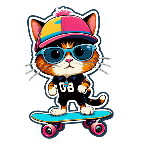 Cool Cat on a Skateboard