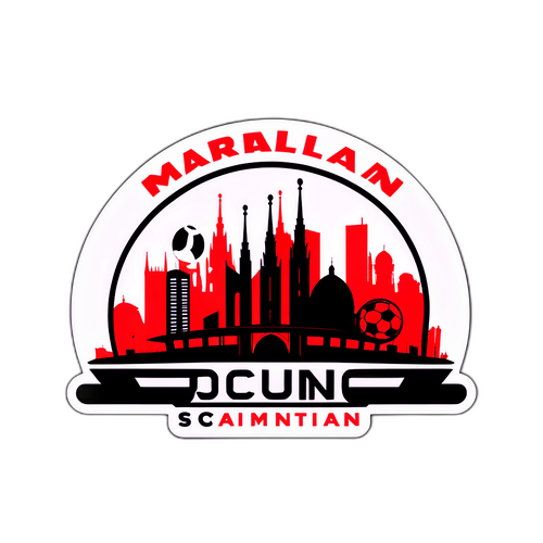 Σιλουέτα του Μιλάνο με ποδοσφαιρικό θέμα