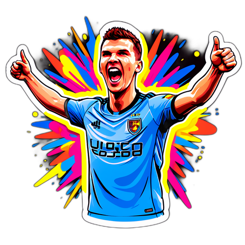 Edin Dzeko che celebra un gol