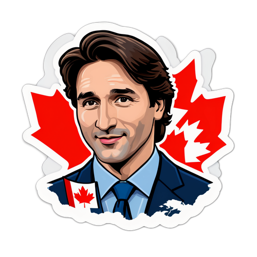 Design en nasjonal stolthet klistremerke med Justin Trudeau