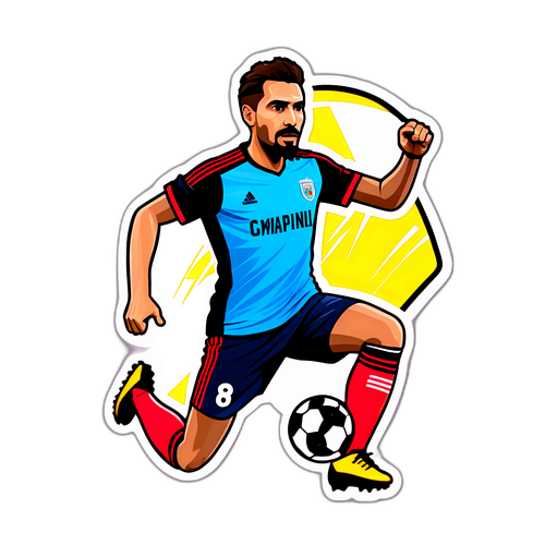 Stiker Gaya Potret Pemain Sepak Bola