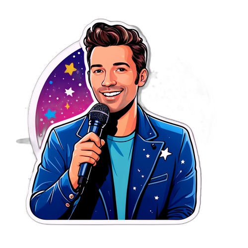 Sticker van Matthieu Delormeau met microfoon