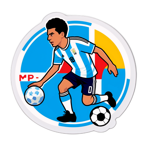 Stiker Rodri De Paul Menggiring Bola
