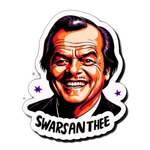 Aufkleber von Jack Nicholson in seiner bekanntesten Rolle