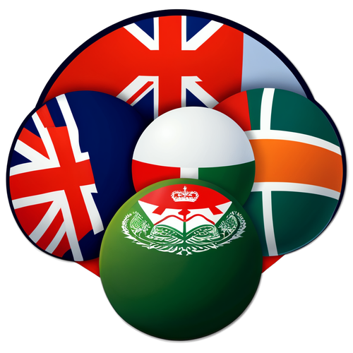 Autocollant avec les drapeaux de l'Inde et de l'Angleterre, avec un ballon de cricket au centre