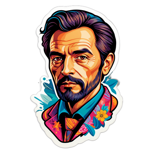 Sticker cu portret artistic Denis Man