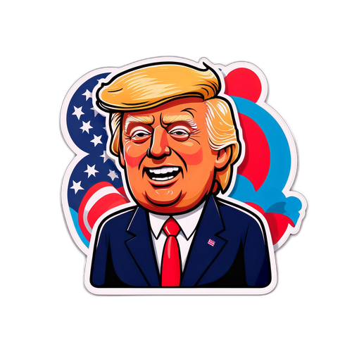 Смішний дизайн наклейки з Трампом