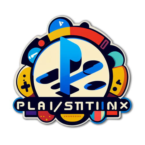 Stiker Retro Logo Rangkaian PlayStation