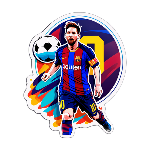 Stiker Lionel Messi dengan Nomor Jersey Ikonik