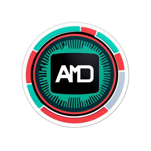 Samolepky s logem AMD a tématem superpočítače