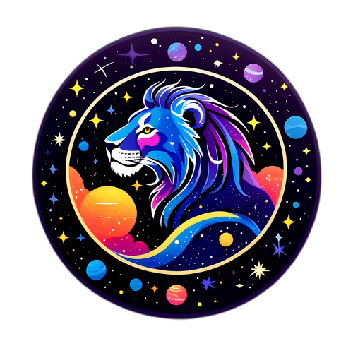 幻想的なデザインの星座イラストとLEOロゴ