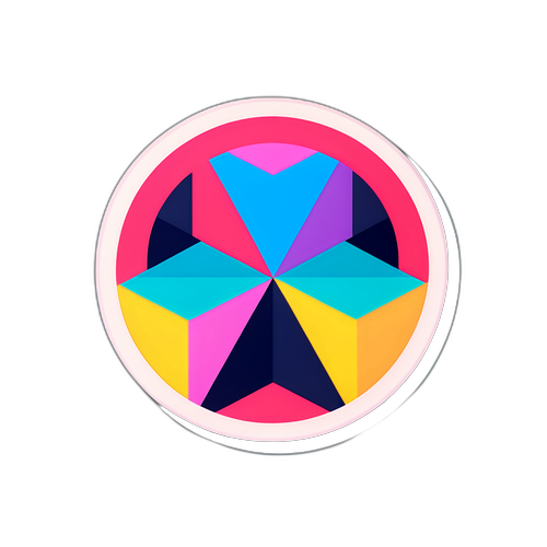 Geometrische Sticker met Pastelkleuren