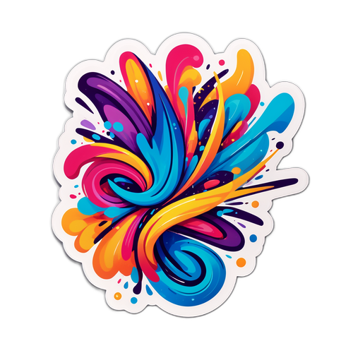 Abstracte Kunst Sticker Geïnspireerd door Raal