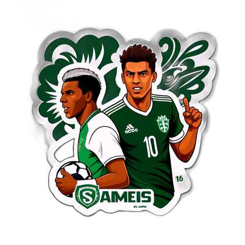 Dynamic Soccer Action: Palmeiras and Santos Players