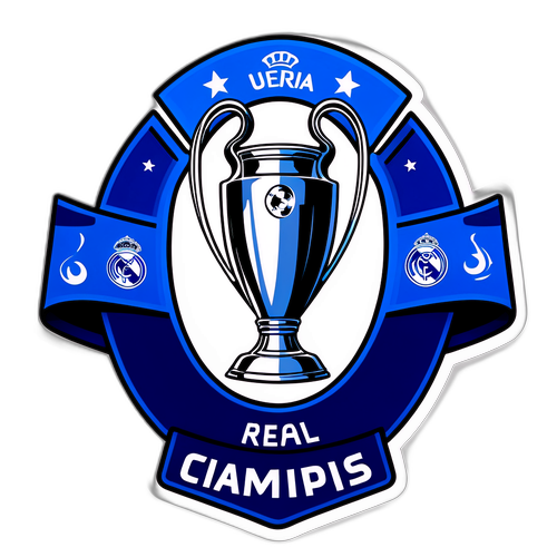 Sticker wa Kombe la UEFA Champions League na Rangi za Real Madrid
