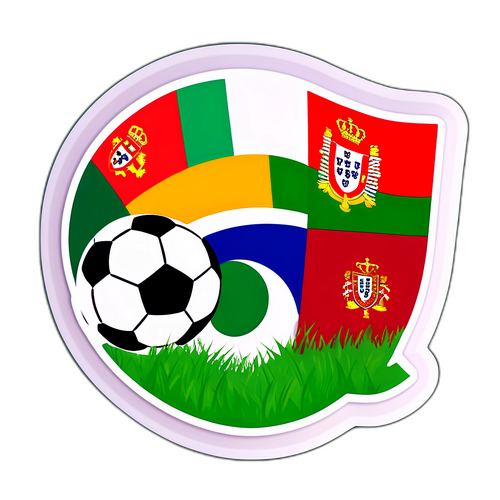 Flaggor av Irland och Portugal som spelar fotboll