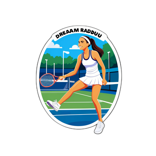 Inspiradong Sticker ni Emma Raducanu na may teks na 'Dream Big'