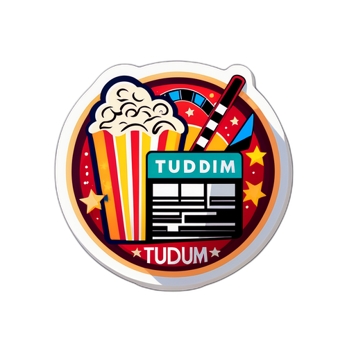 Diseño del logo Tudum con elementos de cine y series