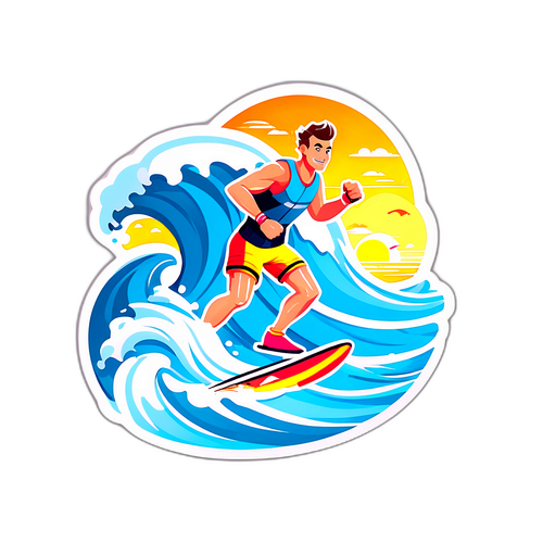 Динамічний спортивний персонаж, що займається водними видами спорту