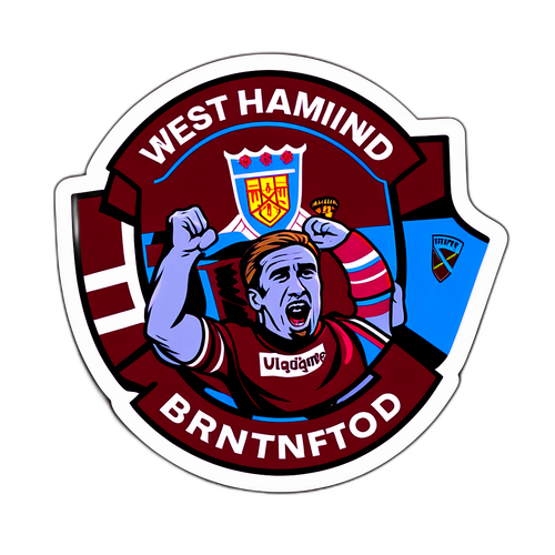 Kuvita sticker West Ham ja Brentford -fanien yhdistyneistä valokuvista, luoden yhteisöllisyyden tunnetta