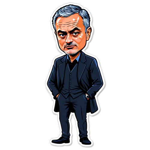 Humoristisk klistermærke med Jose Mourinho