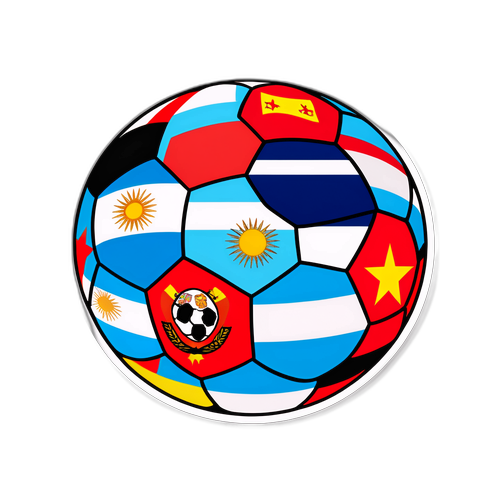 סטיקר עם כדורגל ו flags אנגולה וארגנטינה
