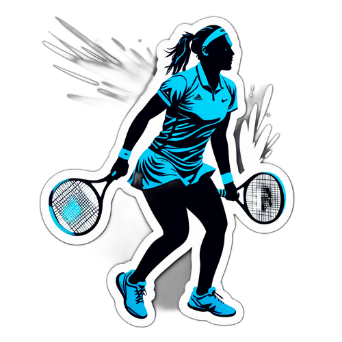 Silhouette d'Ayna Sabalenka en service de tennis