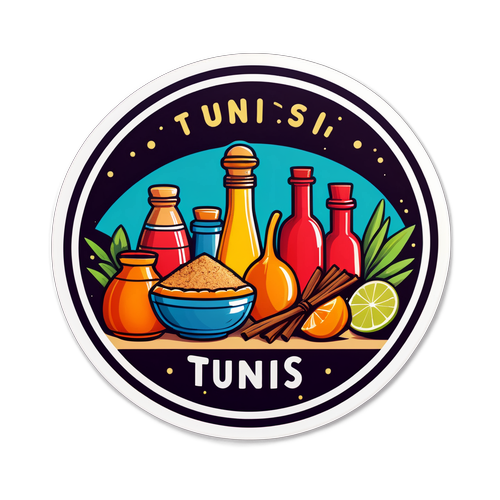 Vibrant Tunis Market Sticker