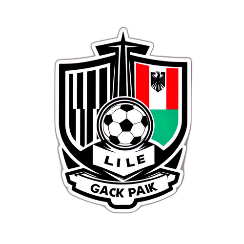 Σημαία Λιλ και ΠΑΟΚ Διασταυρωμένες υπό Φωτισμένα Στάδιο