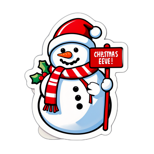 Cheerful Holiday Snowman Sticker
