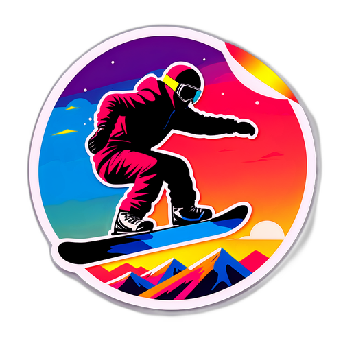 Silhouette ya Msafiri wa Theluji kwenye Kichocheo cha Jua