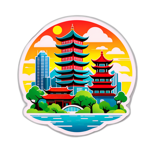 彰化地標建築與天氣插圖的結合