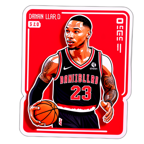 Sticker ng Basketball Court na may Jersey Number at Signature ni Damian Lillard