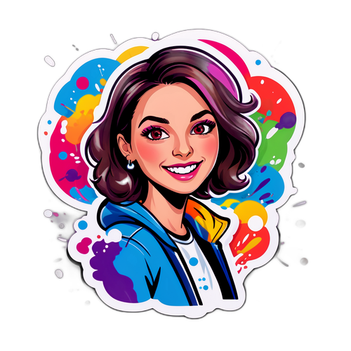 Farverig klistermærke af Julie Scaglione