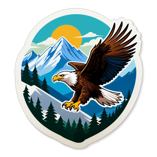 Unleash Your Spirit: The Majestic Eagle Sticker That Captures Freedom and Adventure!