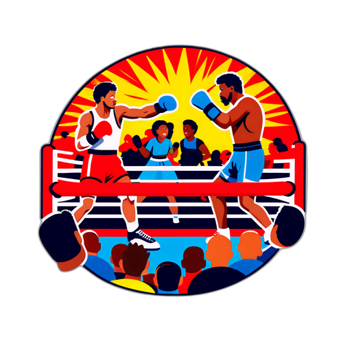 Energetic Boxing Crowd Sticker