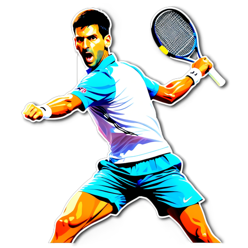 Novak Djokovic thi đấu trên sân quần vợt