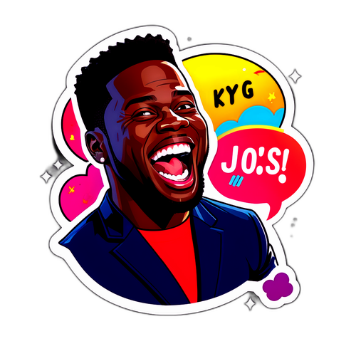 Autocollant humoristique de Kevin Hart riant