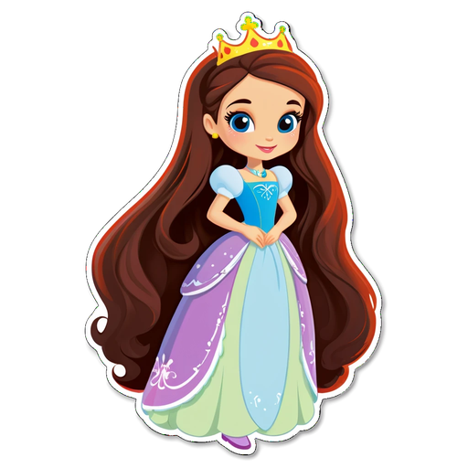 Long Hair Princess Sticker