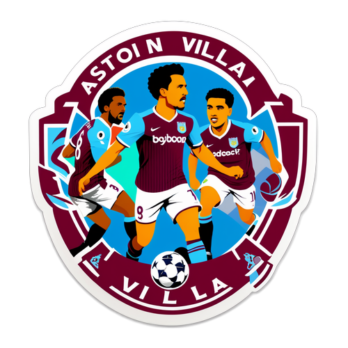 Stiker Pemain Aston Villa dalam Aksi