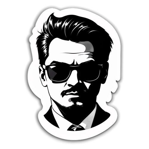 Cool Luca Hänni Sticker i Sort-Hvid Stil