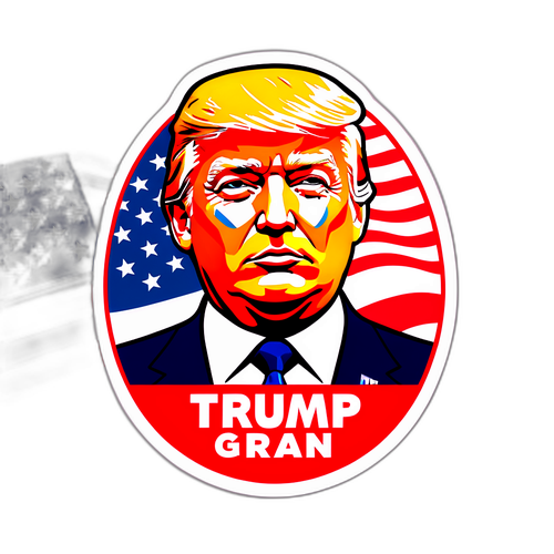 Trump portré amerikai zászlóval
