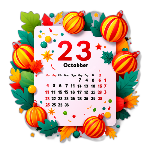23 अक्टूबर 2025 का कैलेंडर पृष्ठ