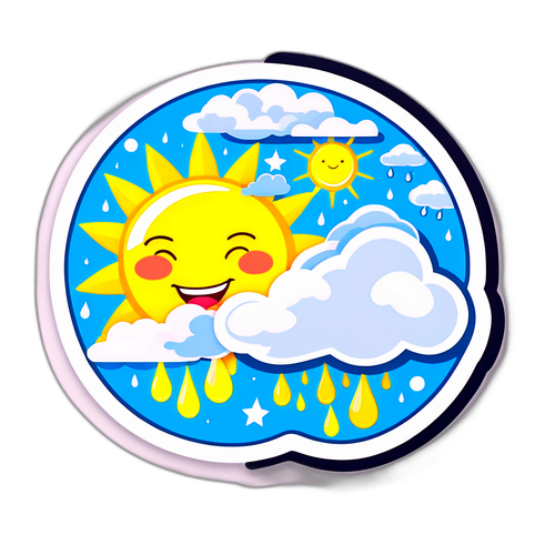 Stiker Tema Cuaca Ceria