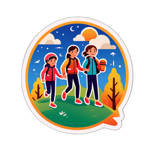 야외 활동을 즐기는 사람들 스티커