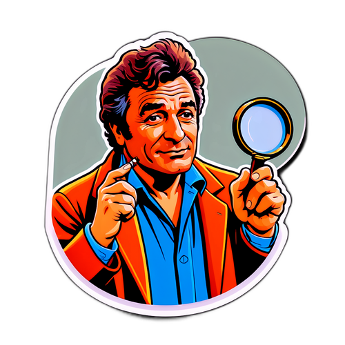 Nostalgischer Aufkleber von Peter Falk als Columbo