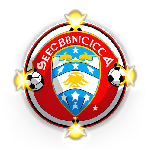 Parlak Futbol Topları ile Zenginleştirilmiş 'Benfica' Yazılı Logo